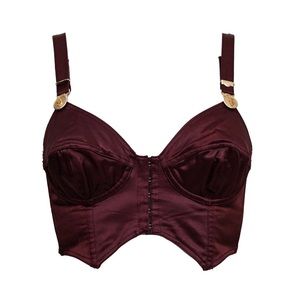 Jean Paul Gaultier Junior Burgundy Dollar Sign Bustier Top
